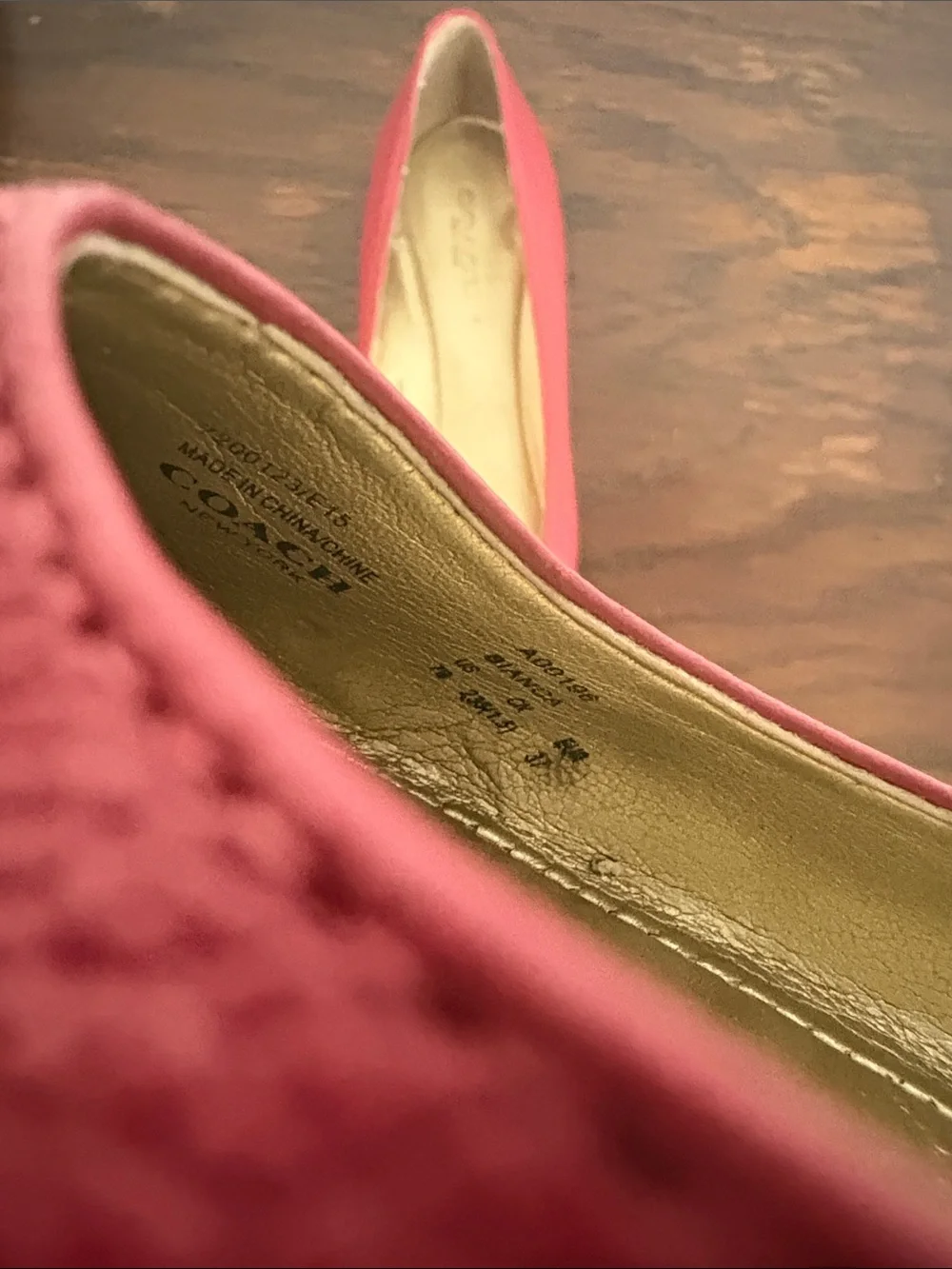 COACH ‘Bianca’ Red Pebbled Leather Ballet Flat Size 7